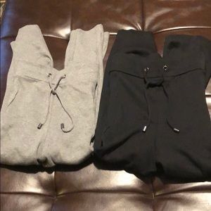 Croft & Barrow capri sweat pants black gray